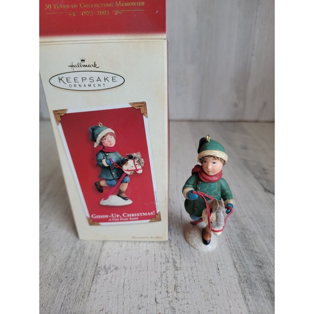Hallmark Giddy Up Christmas visit from Santa‎ ornament Xmas